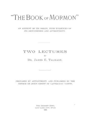 Book cover of "The Book of Mormon": An Account of its Origin, with Evidences of its Genuineness and Authenticity