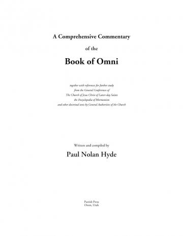 A Comprehensive Commentary of the Book of Omni