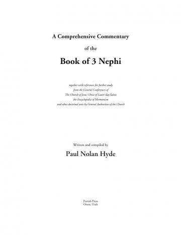 A Comprehensive Commentary of the Book of 3 Nephi