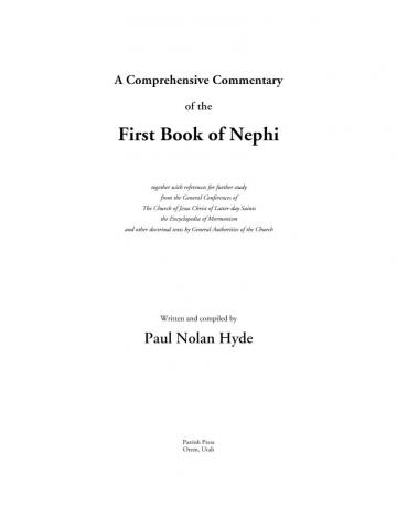 A Comprehensive Commentary of the First Book of Nephi