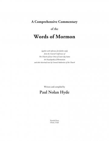 A Comprehensive Commentary of the Words of Mormon