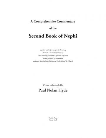 A Comprehensive Commentary of the Second Book of Nephi