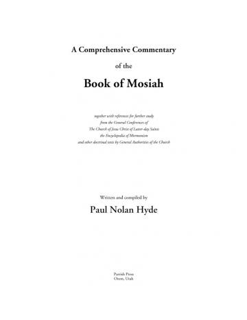 A Comprehensive Commentary of the Book of Mosiah
