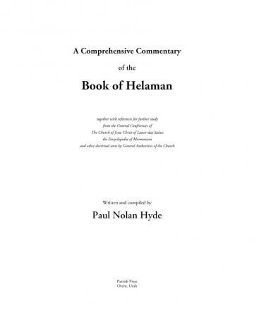 A Comprehensive Commentary of the Book of Helaman