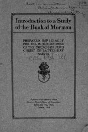 Introduction to a Study of the Book of Mormon: Prepared Especially for Use in the Schools of The Church of Jesus Christ of Latter-day Saints