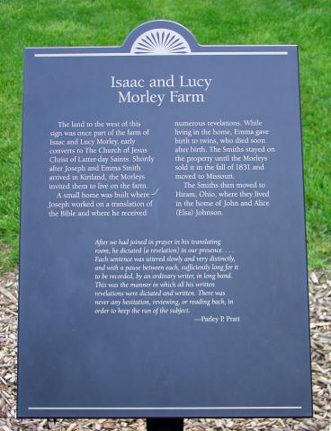 Interpretive Sign at the Morley Farm, taken in 2005.