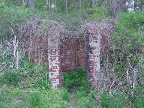 Remains of an outbuilding at the Morley farm. It no longer stands. Taken in 2005.